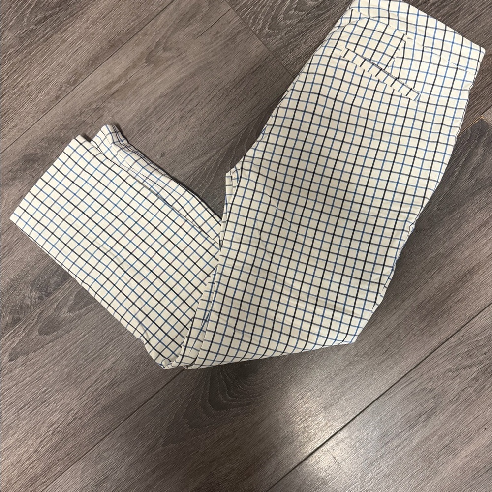 Ralph Lauren Cream Chinos with Blue Windowpane Grid